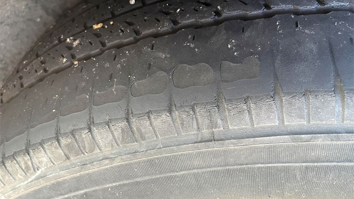 usure extérieure des pneus